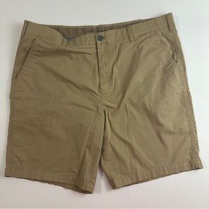 MEN'S SIZE 40 MARC ANTHONY TAN KHAKI FLAT FRONT CHINO SHORTS 4POCKET FLEX COTTON